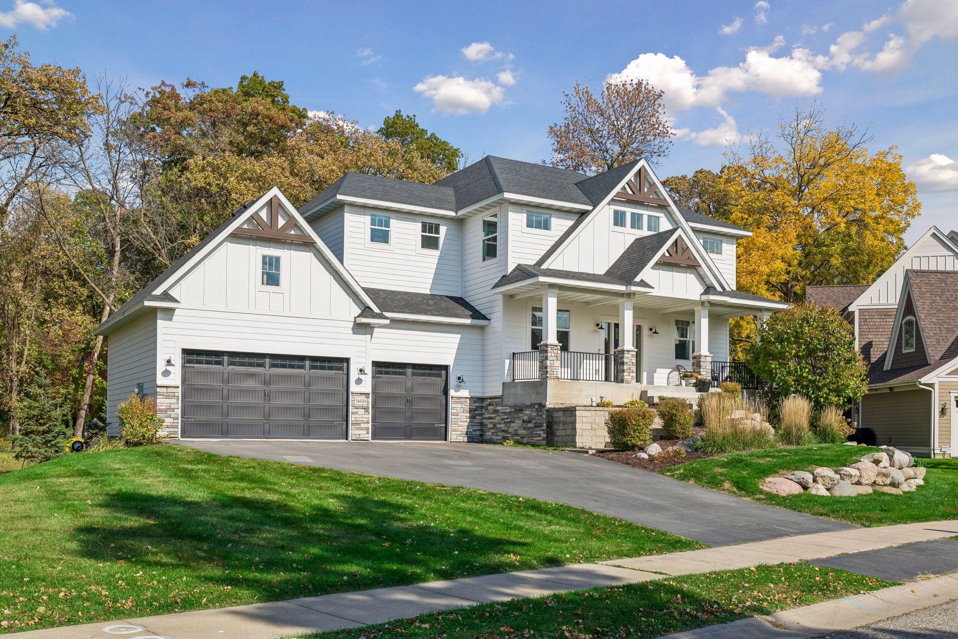 Southern exposure fills the home with natural light and helps snow melt quickly on the driveway.