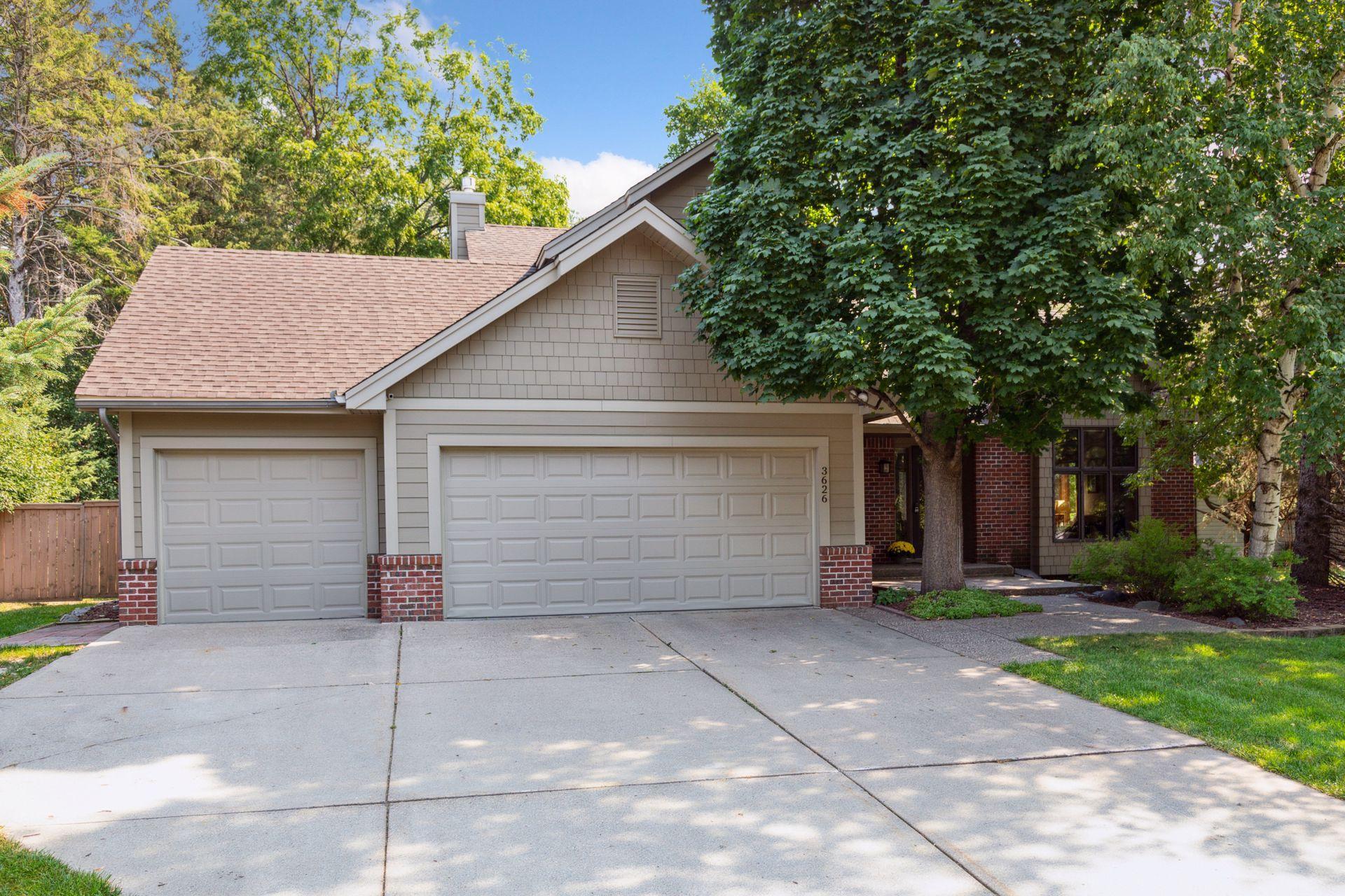 Front with 3-car garage