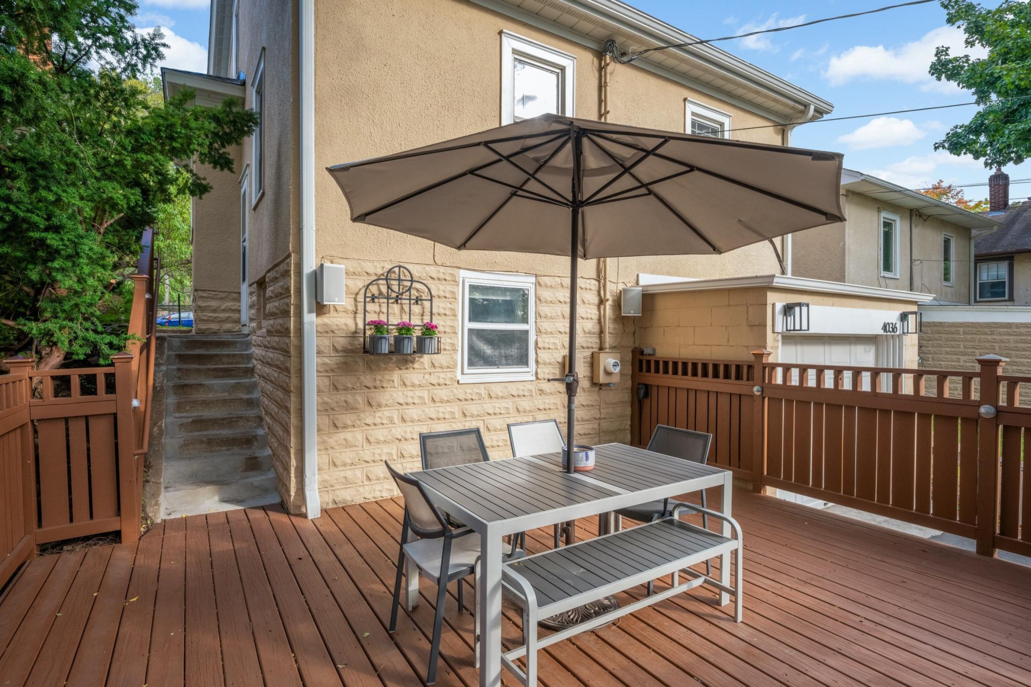 Back deck for dining