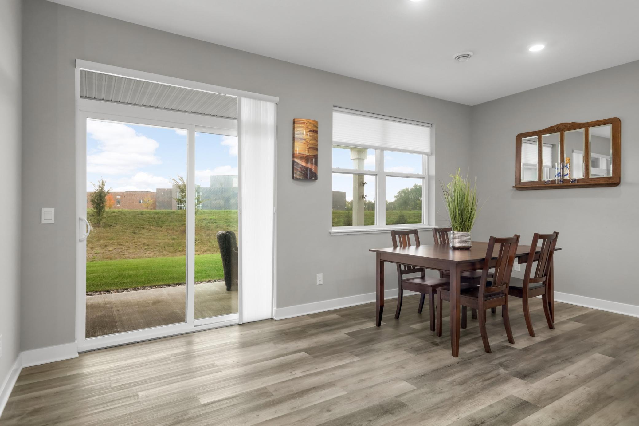 The dining room provides access to the outdoor patio, great for entertaining.