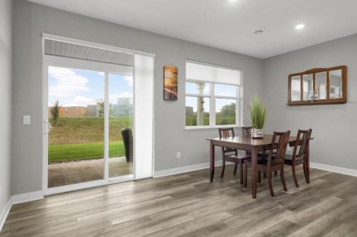 The dining room provides access to the outdoor patio, great for entertaining.