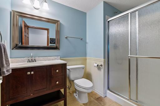 This 3/4 Bathroom completes the lower level.