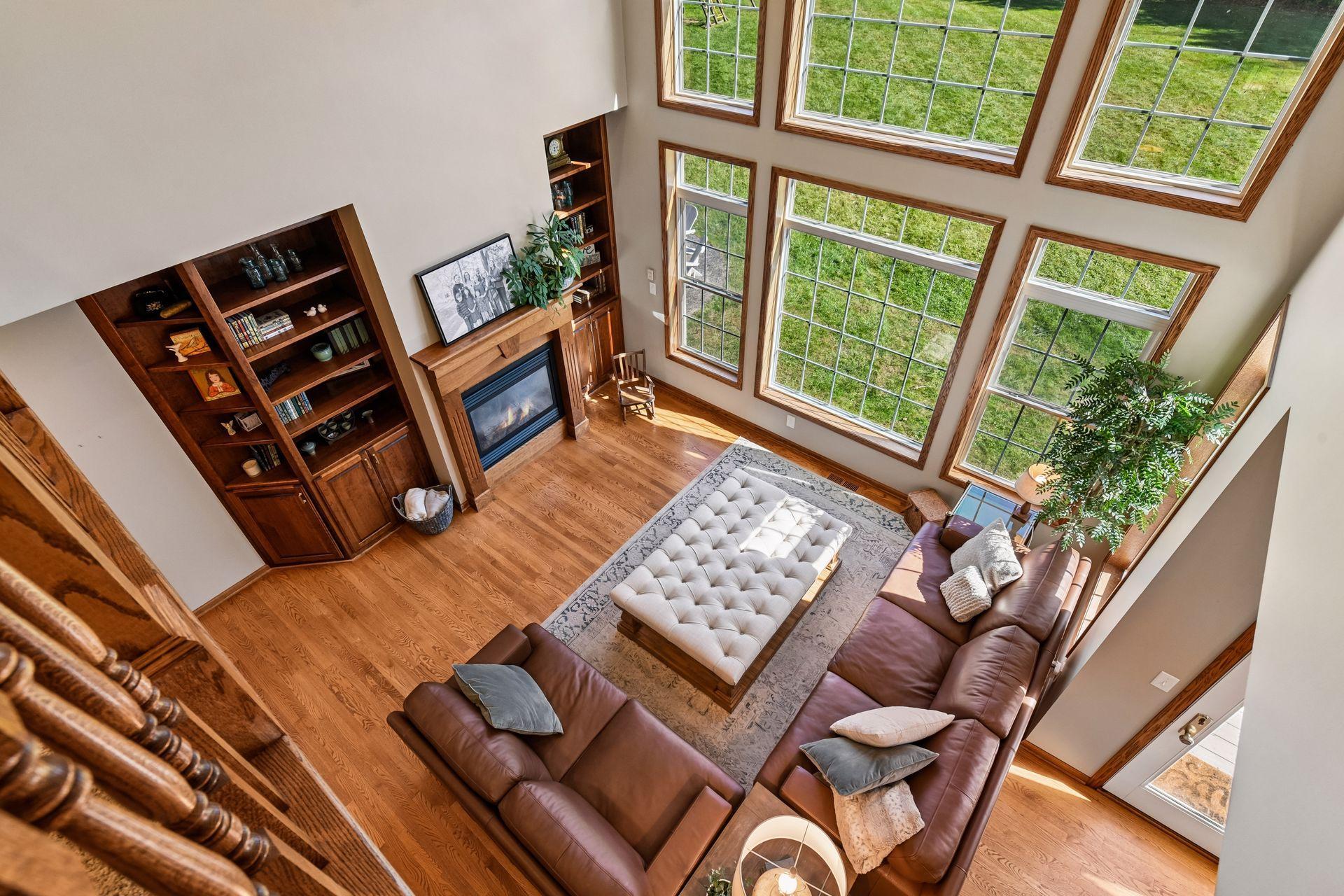 From the second level you can overlook the Great Room.
