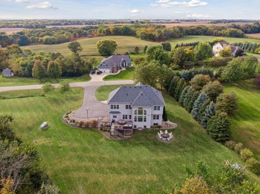 Overlooking the Minnesota River Valley, this home enjoys panoramic views.