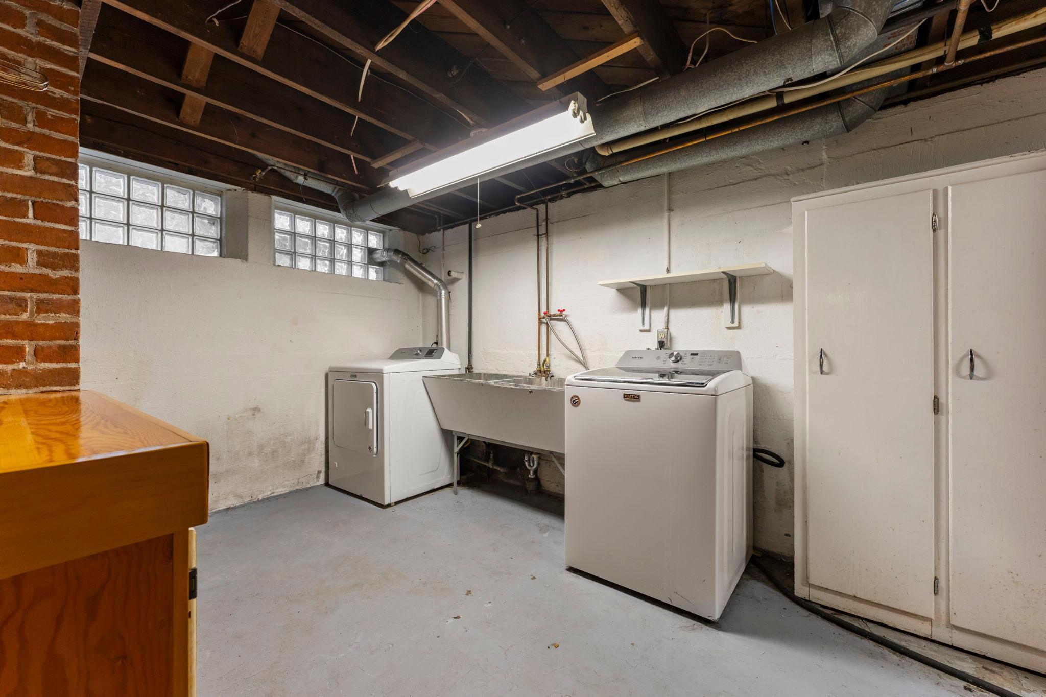 Washer and Dryer on the Lower Level