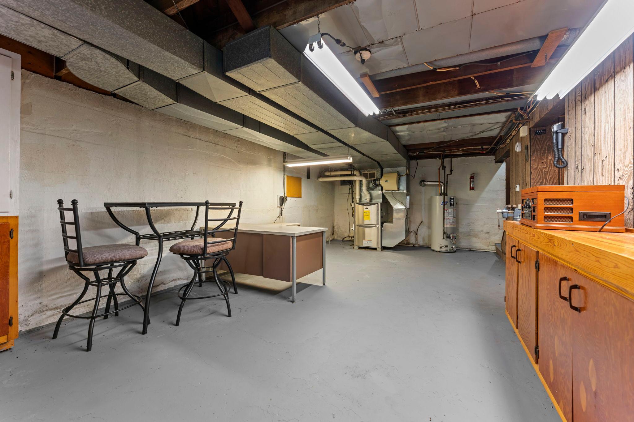 Unfinished Lower Level Including Utilities
