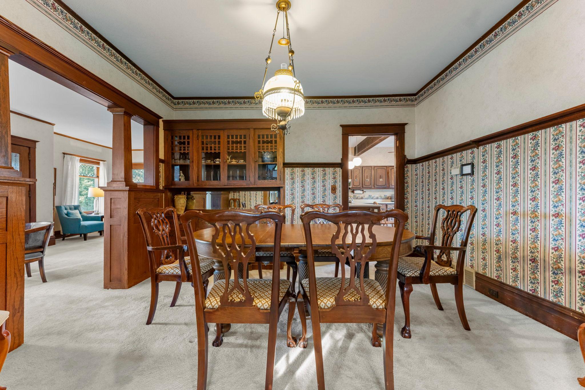 Formal Dining Area with Built-in Cabinetry