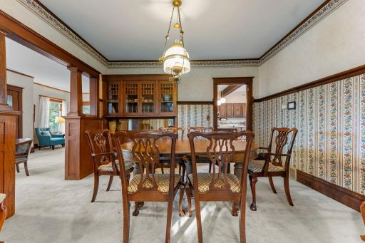Formal Dining Area with Built-in Cabinetry