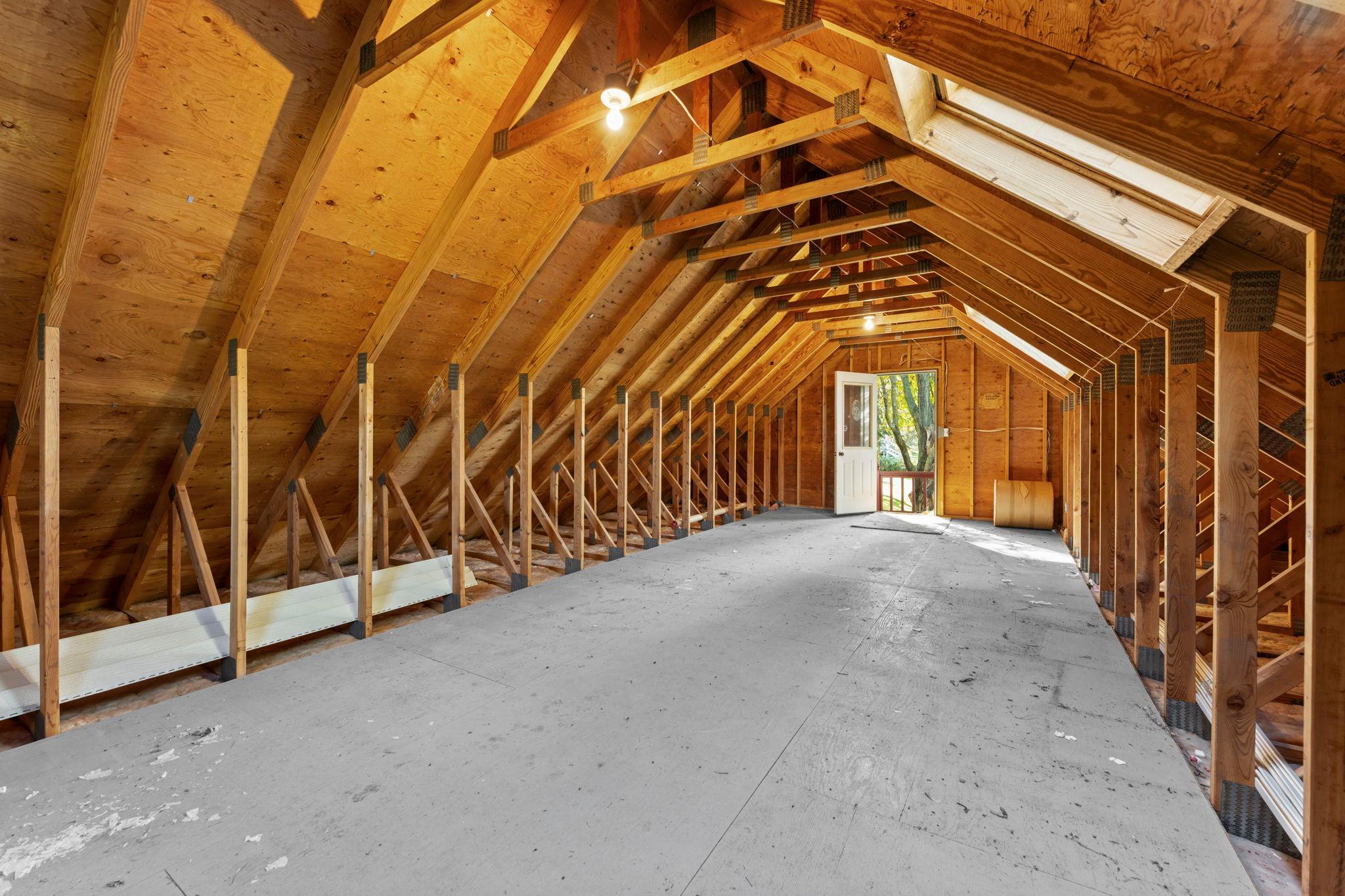 Unfinished Loft Area Above the Detached Garage