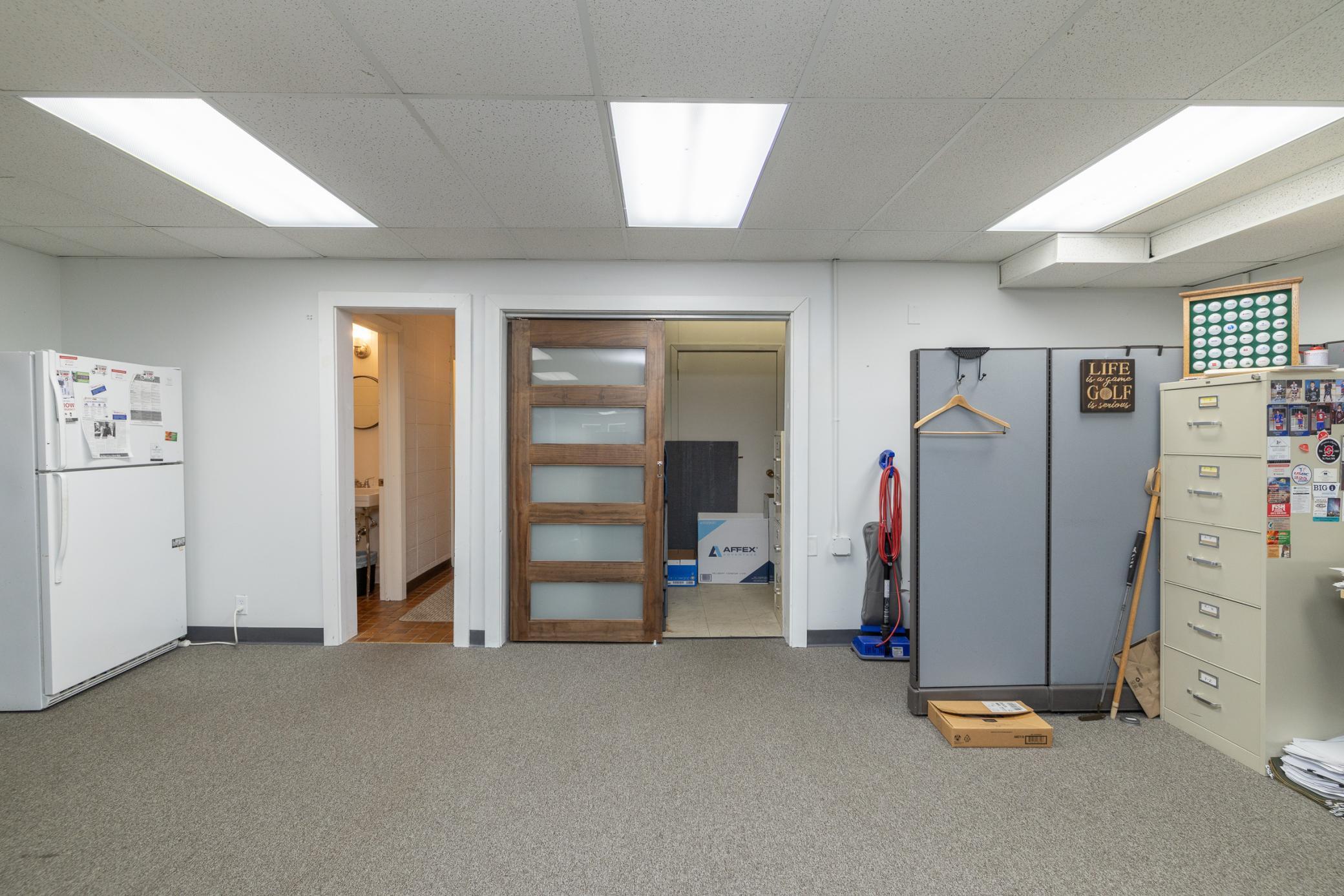 Back of Office Leading to Bathrooms and Storage