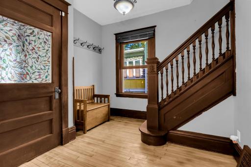 Beautiful woodwork in foyer