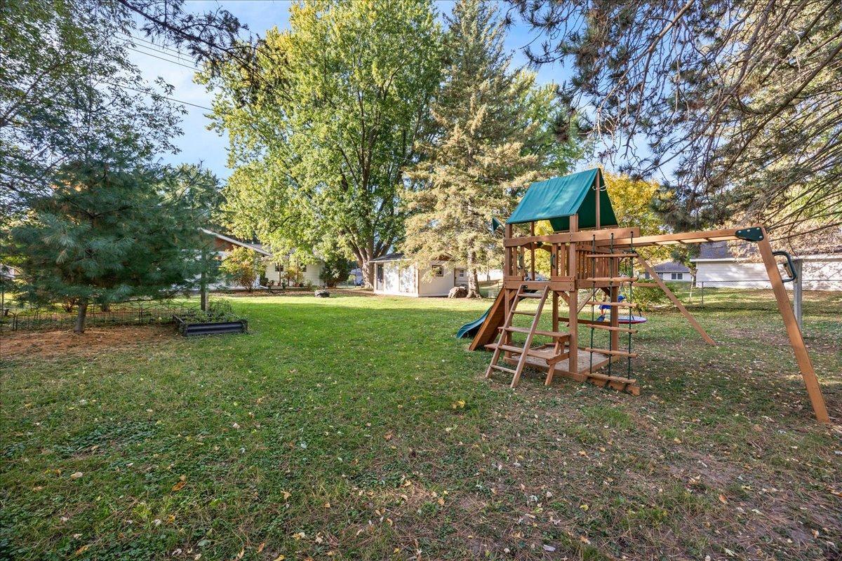 Large backyard, climber is not included in the sale