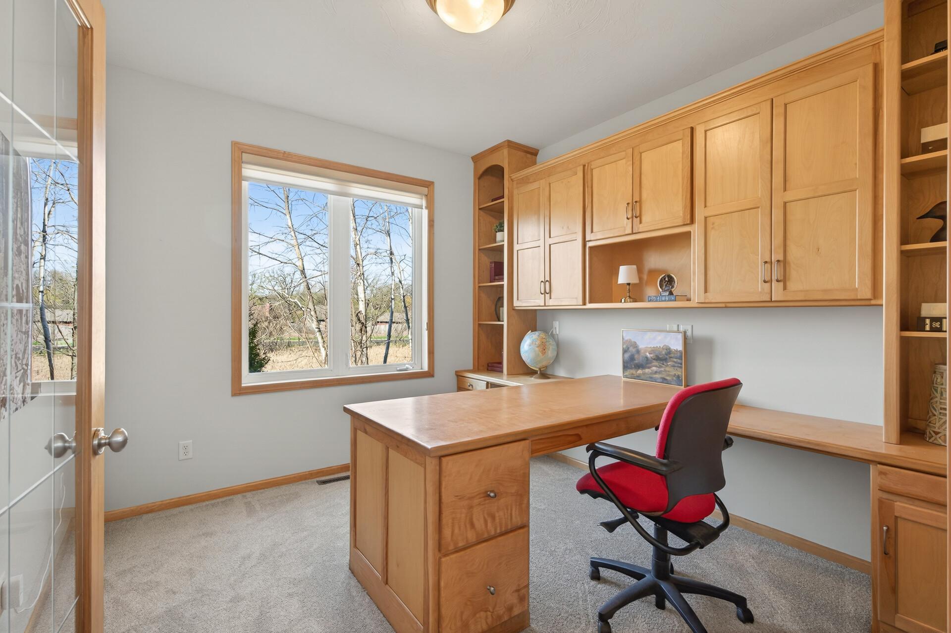 Front office with custom built-ins!
