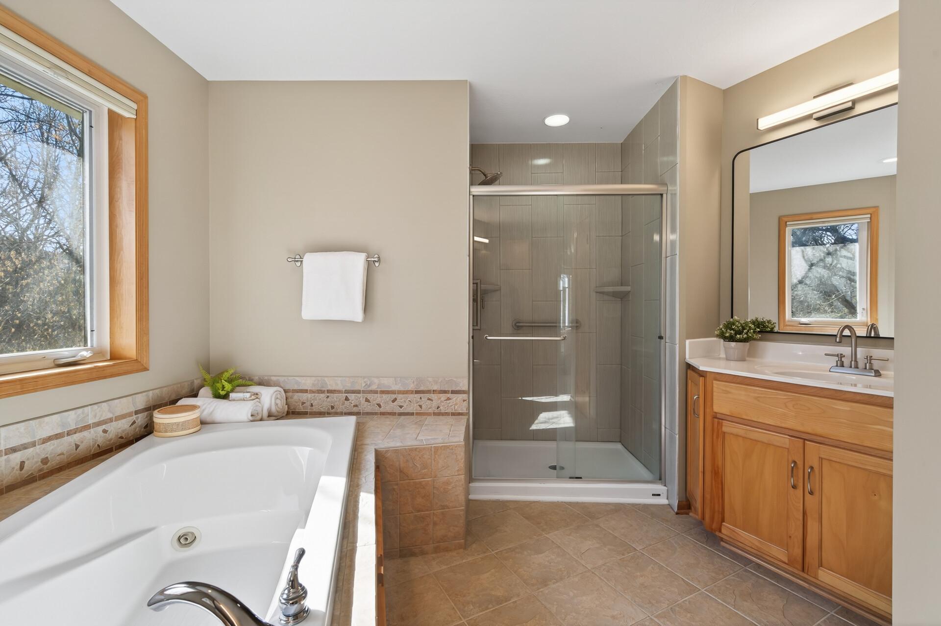Custom-tiled Primary Bath!