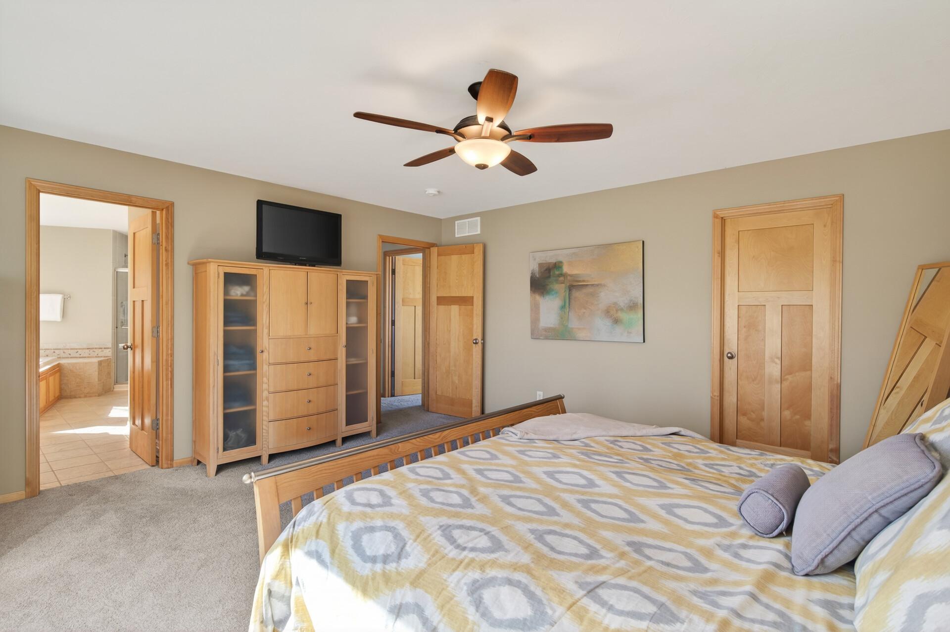 Large walk-in closet and paneled doors