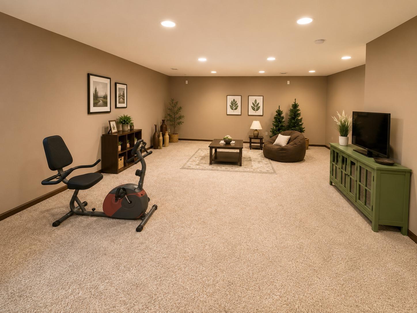 Spacious family room offers flexible space for relaxing, entertaining or a home office.