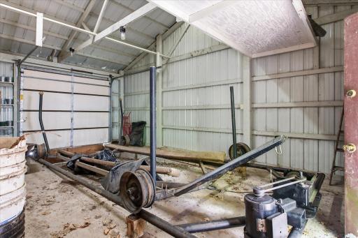 Pole barn with overhead door to on the river side
