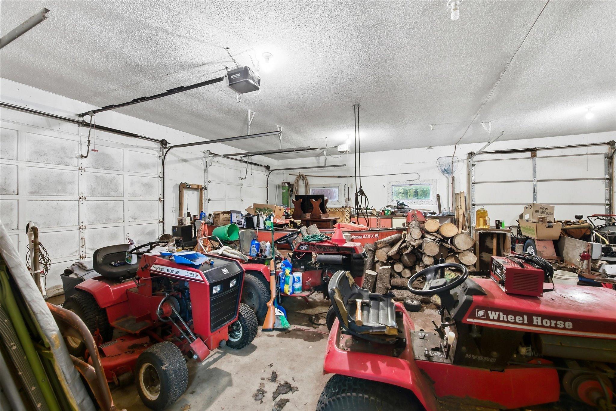 Interior of 3 car attached garage