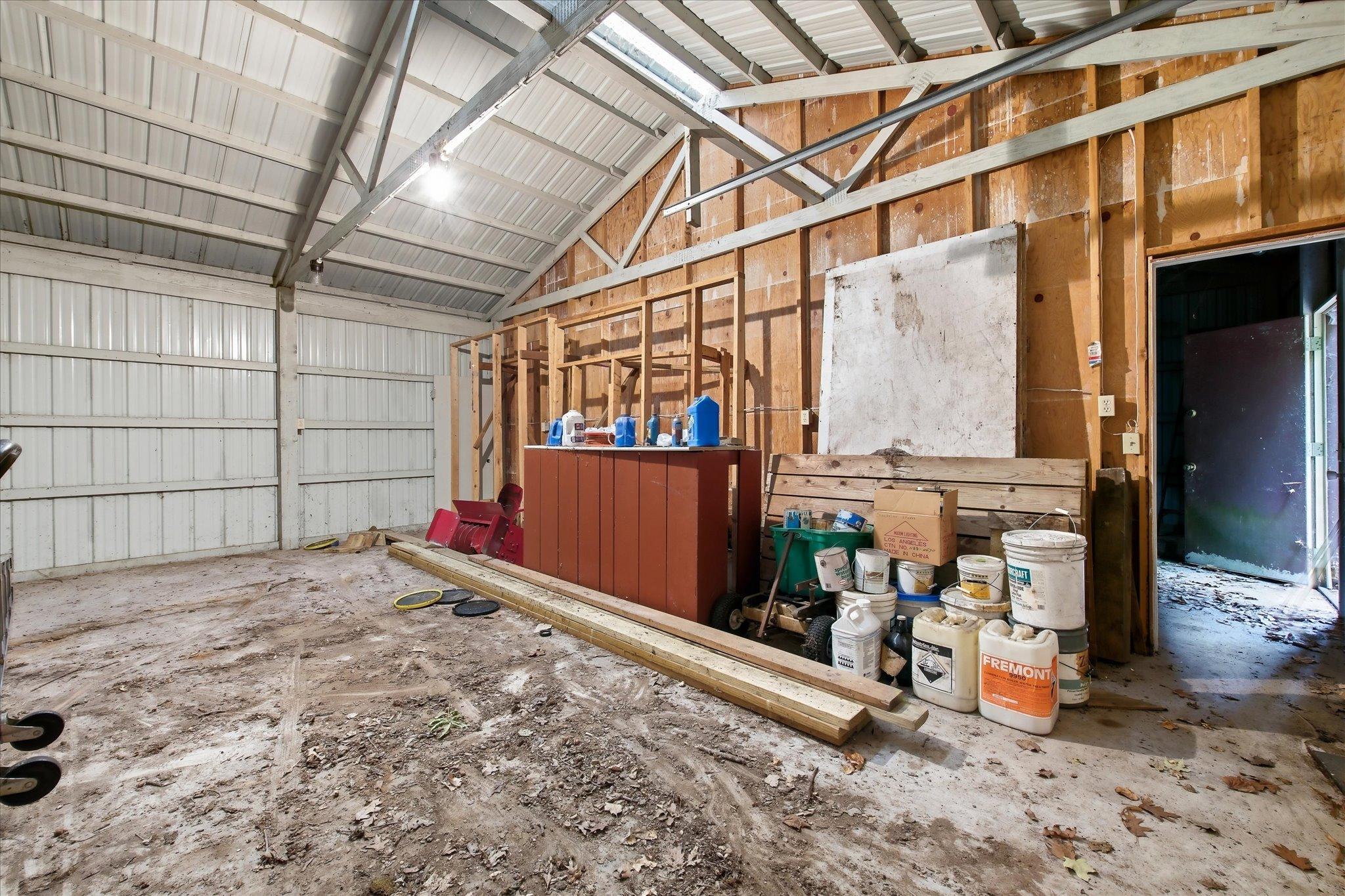 Interior of 3 car garage