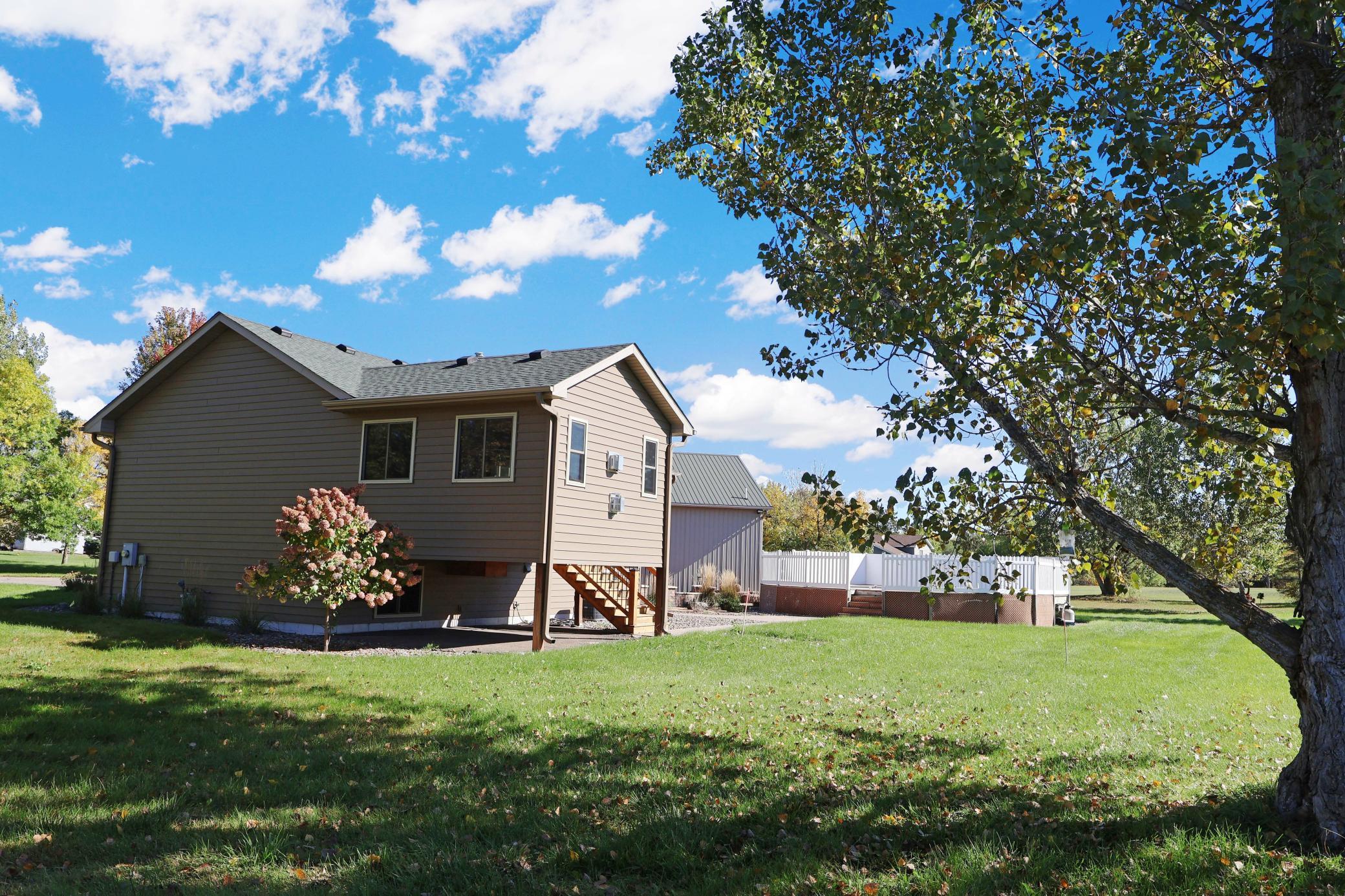 Mature trees surround the property.
