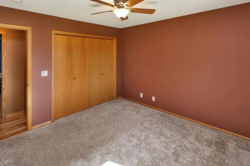 The primary bedroom closet is deeper than standard offering additional storage space.