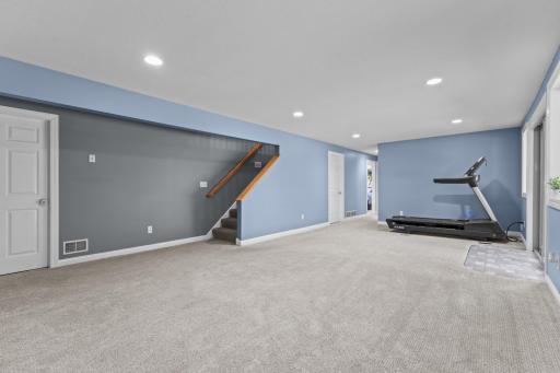 Lower-Level Family Room – Stairway View