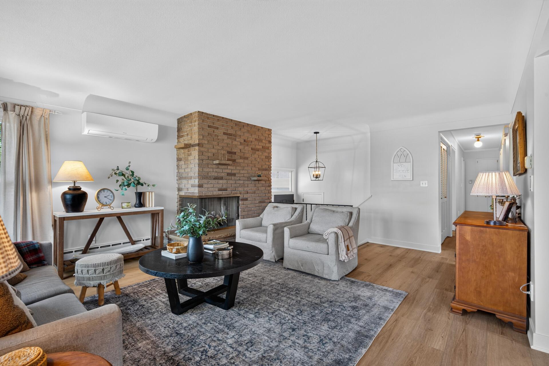 Living room, wood fireplace