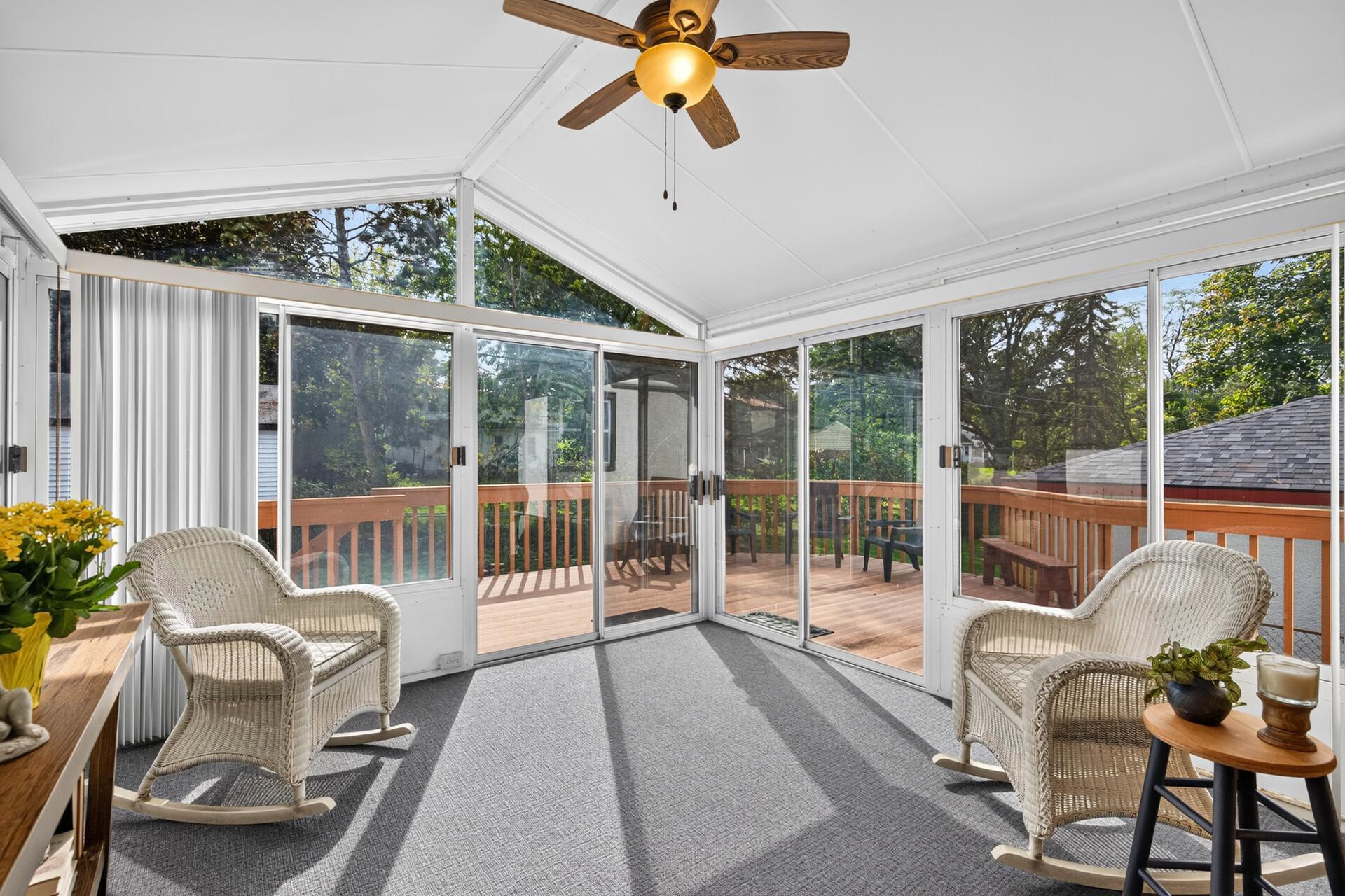 Sunroom and deck
