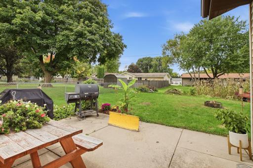 Back patio area for all of your BBQ's, water balloon fights and more.