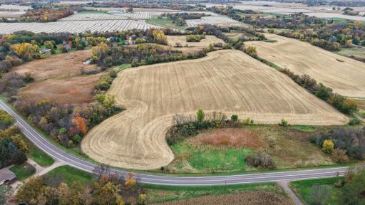 Aerial view of parcel from Rebecca Park Trail