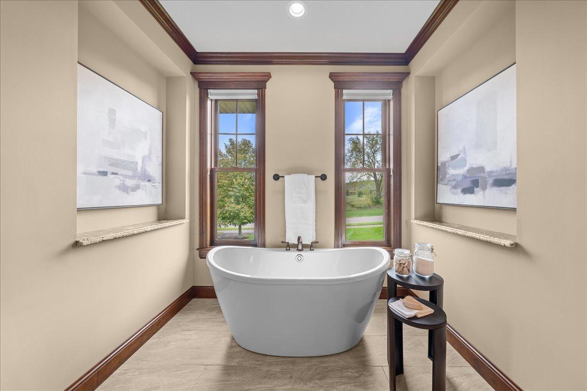Relax in your soaking tub after a busy day.