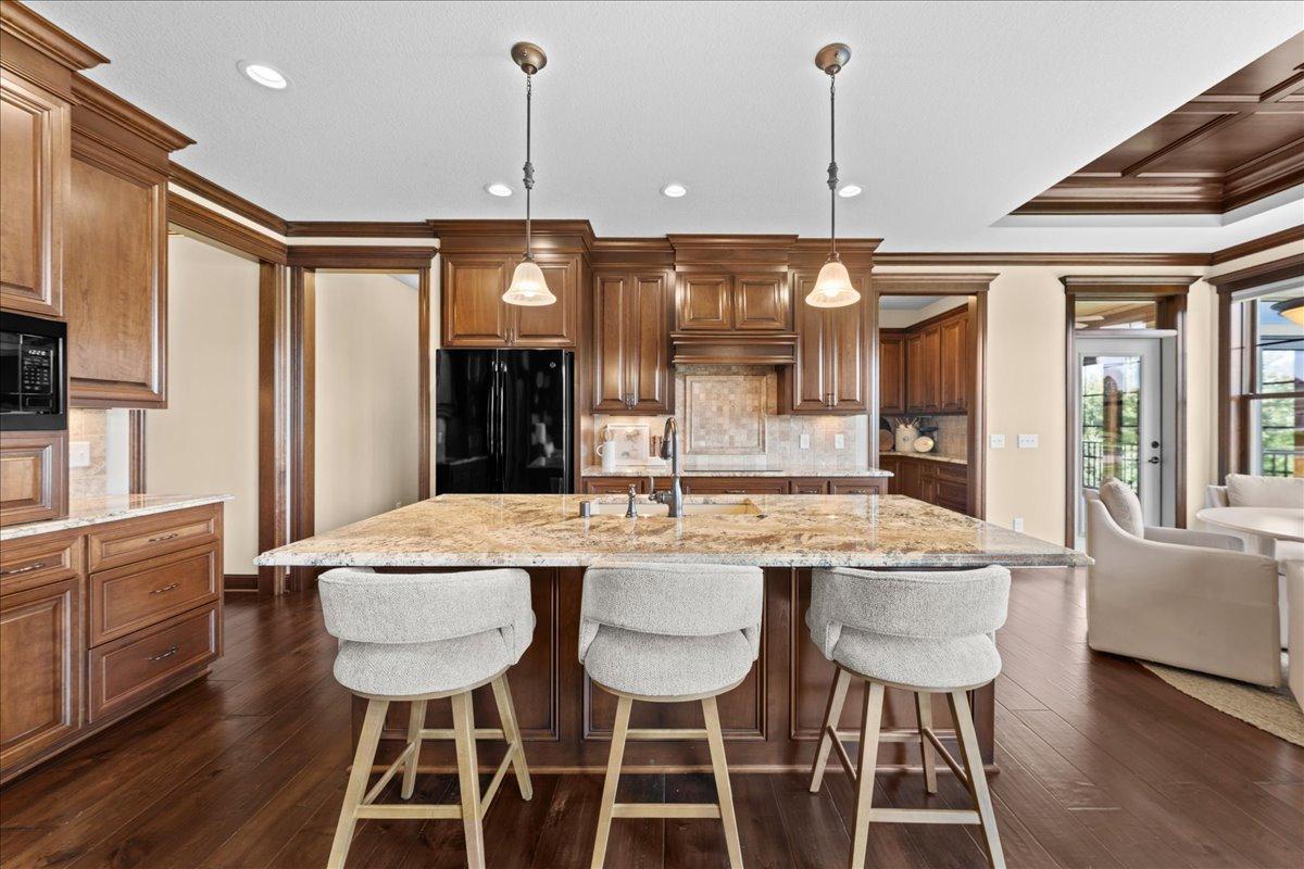 Large kitchen island.
