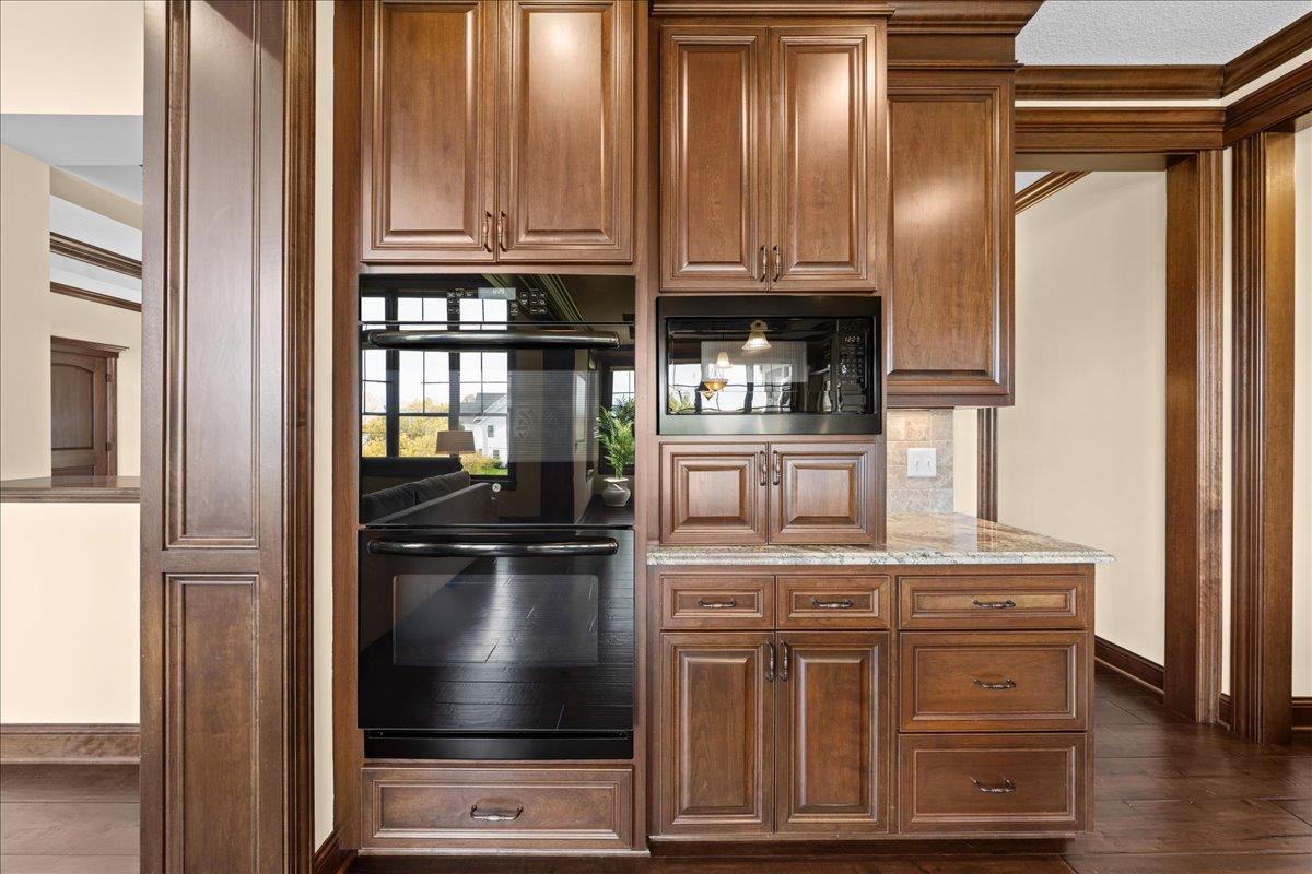 Kitchen shines with exceptional craftsmanship.
