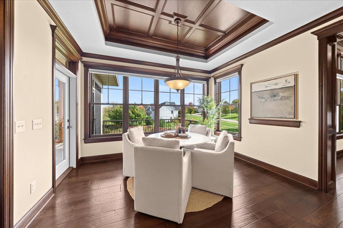 Cherry wood tray ceiling adds to the elegance this home offers.