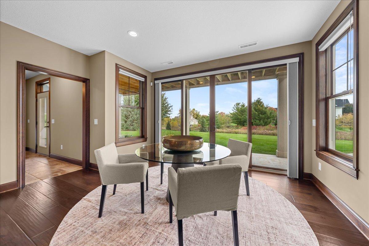 Walk-out lower level with 4 panel patio door.