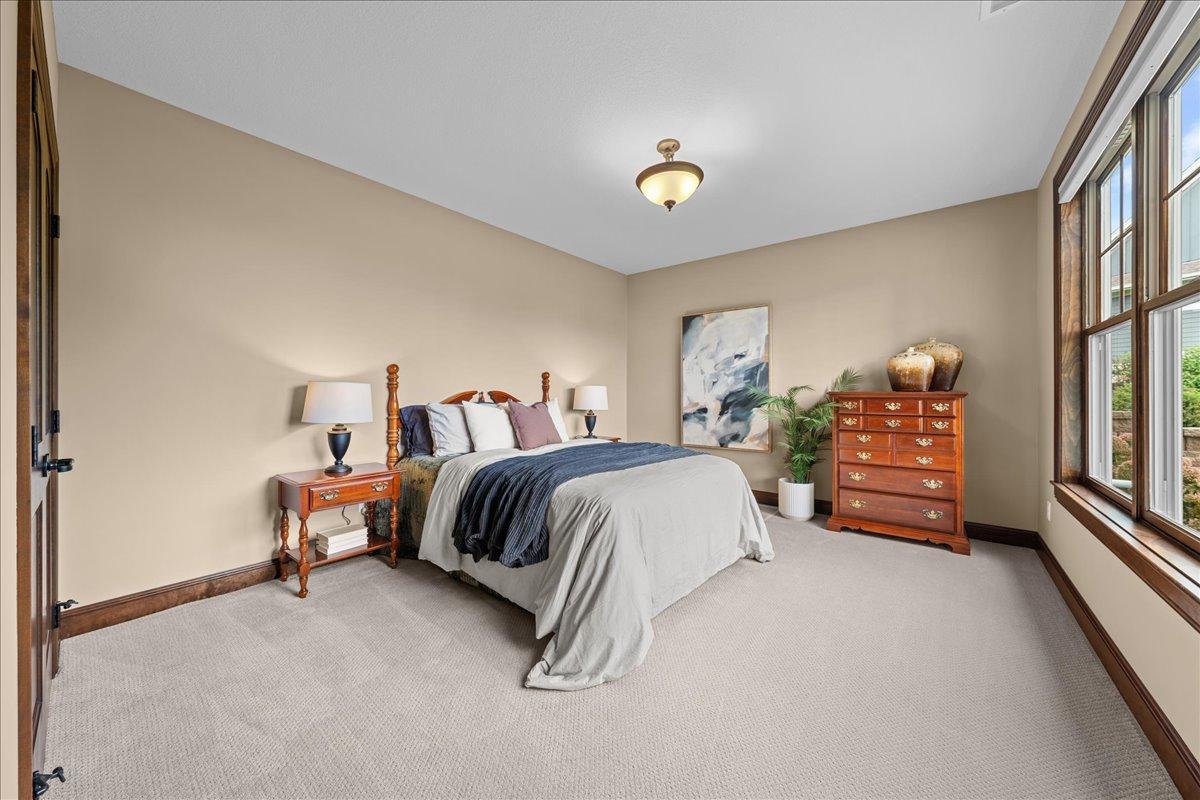 The 3rd bedroom tucked off to the back offers guests and older children privacy and with bath access.