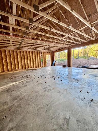 Current view of 1010 sq ft 2 car garage 8 ft doors