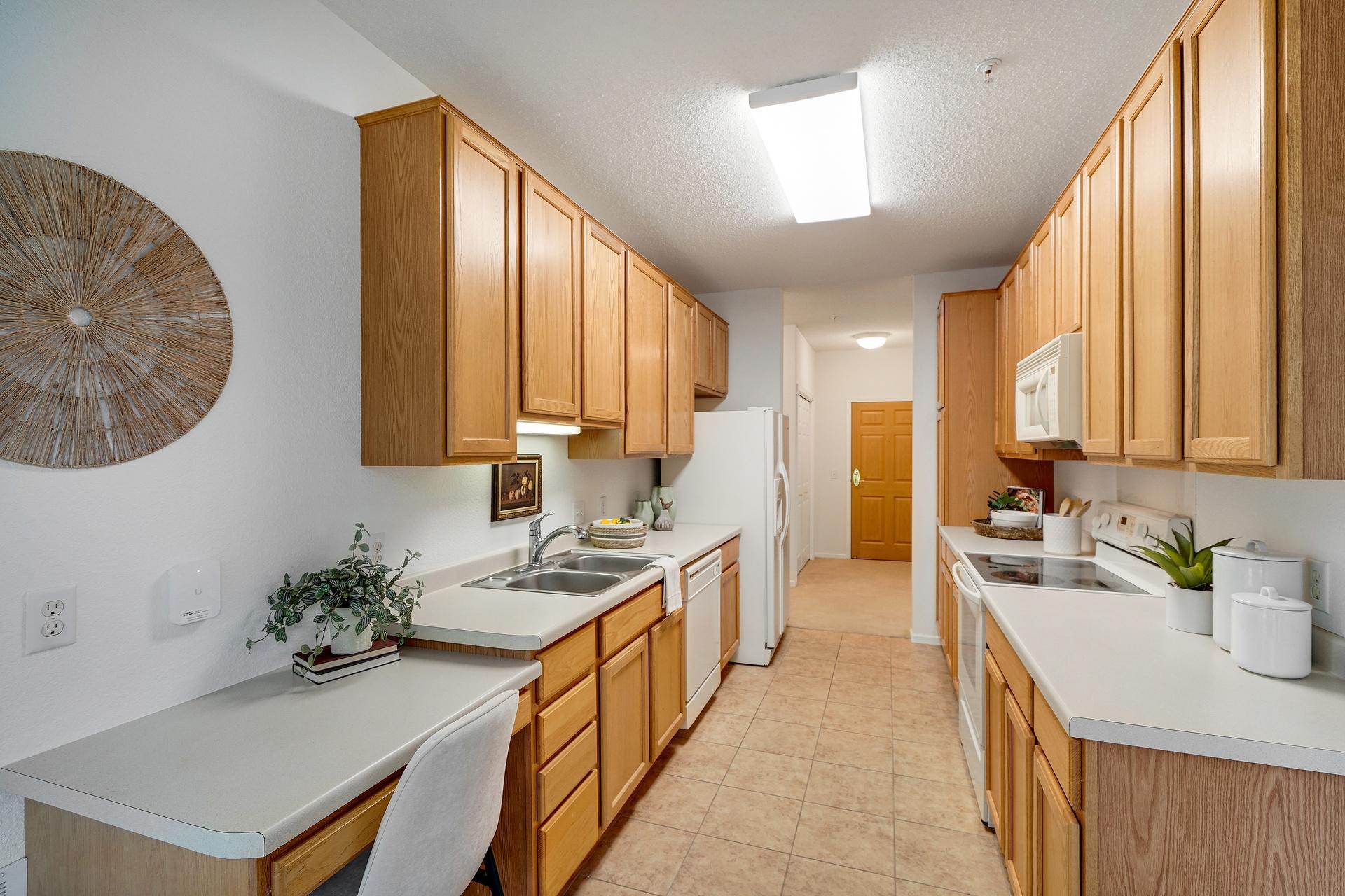 Kitchen desk for meal planning