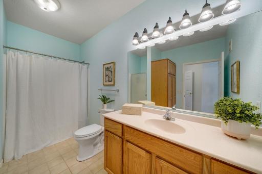 Primary bathroom with tub and separate shower