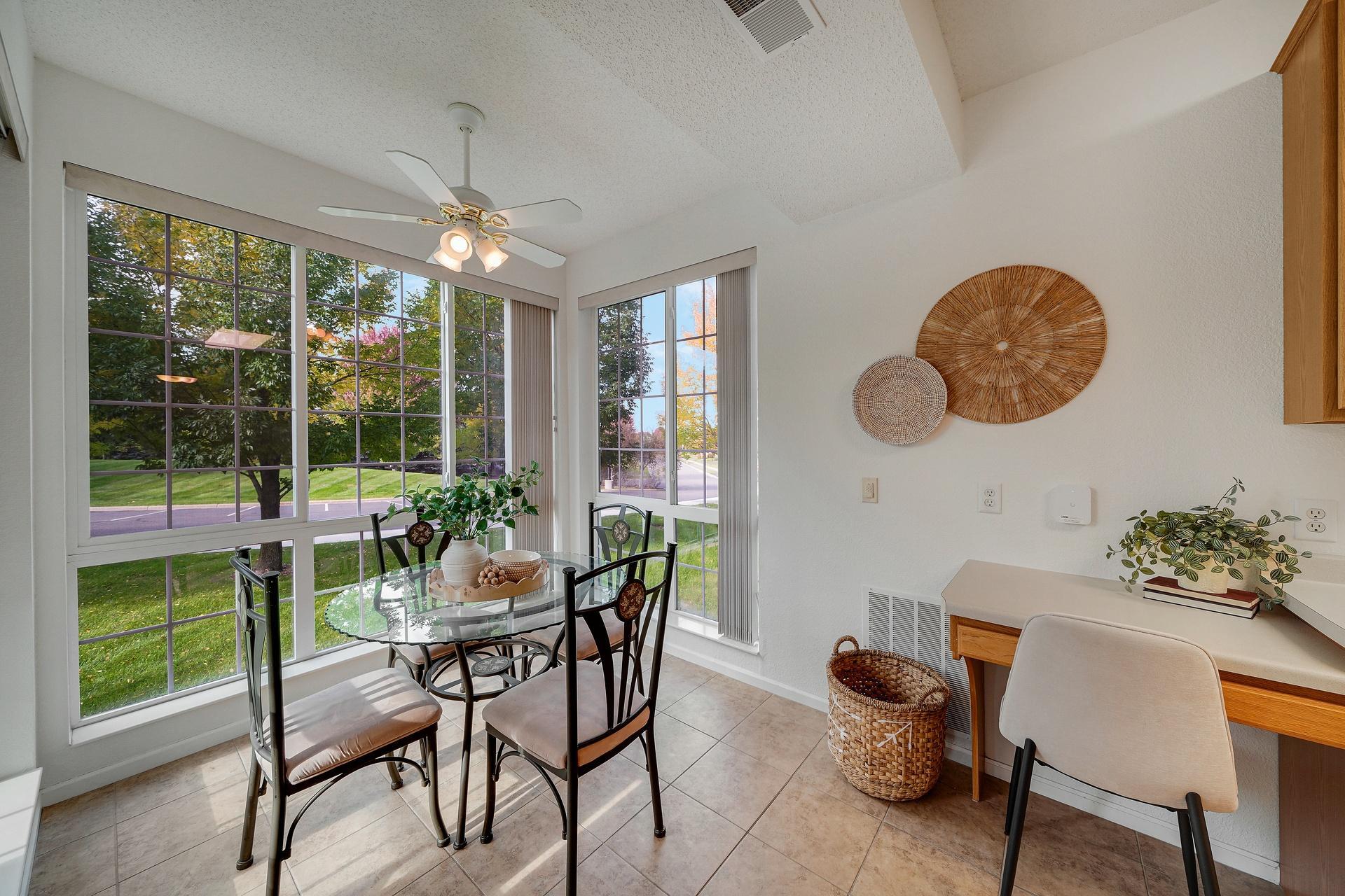 Breakfast nook right off of the kitchen