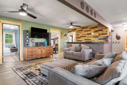 Warm wood accents and natural trim add character to this comfortable main-level living space.