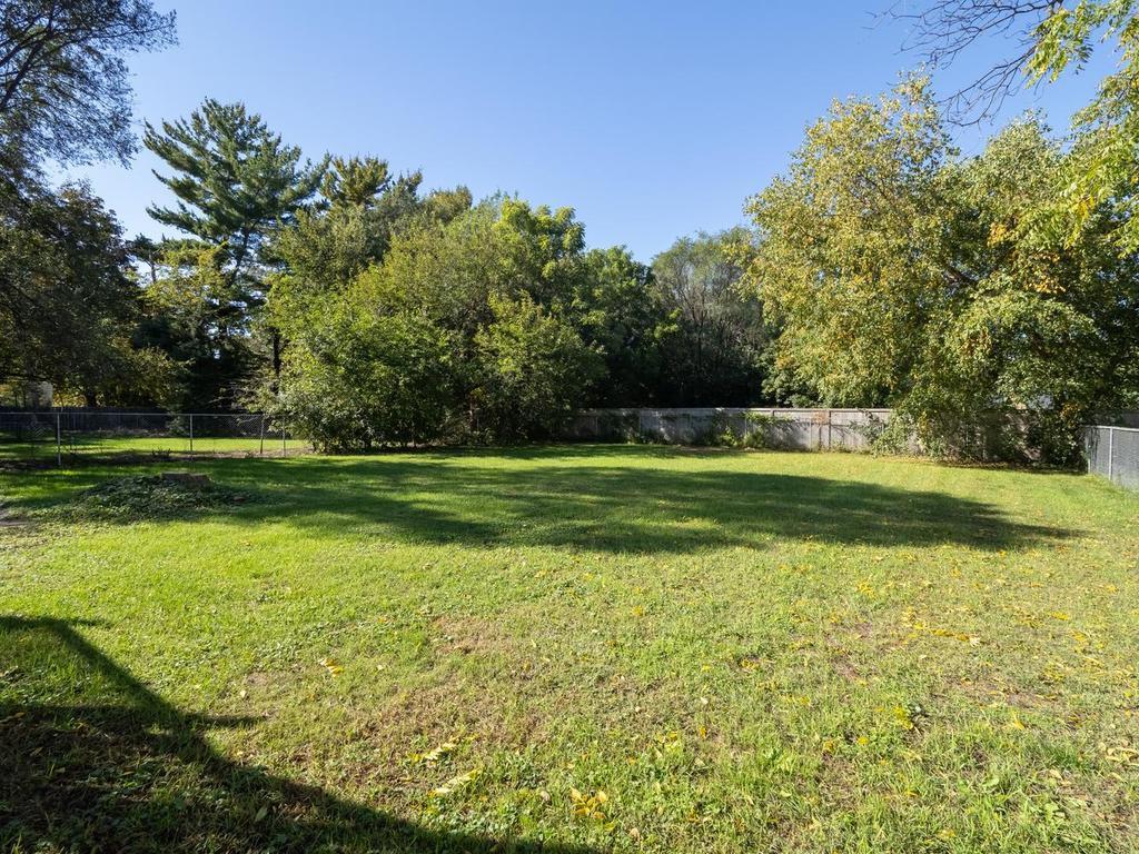 Large fenced backyard