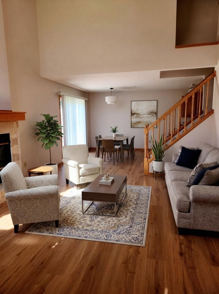 Staged Living room as you enter