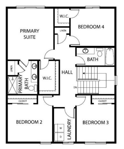 Upper Level Floor Plan. Information deemed reliable but not guaranteed.