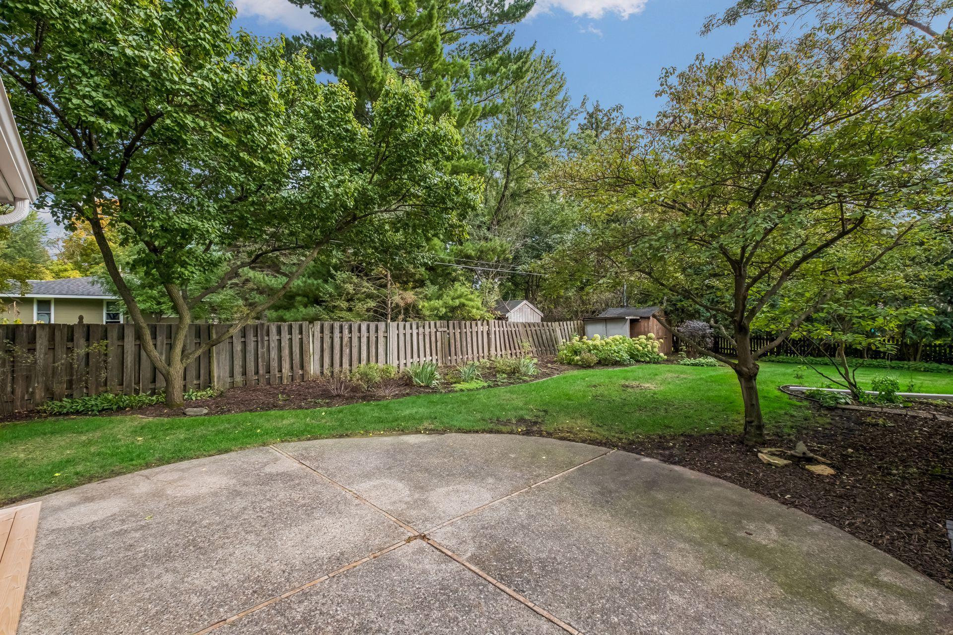 Fenced in back yard.