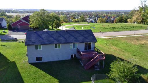 Aerial view of the back & panoramic bluff views