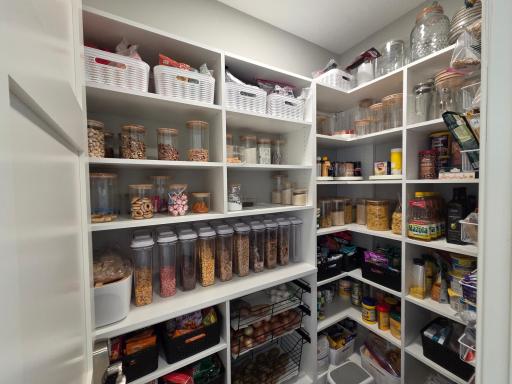 Plenty of storage in this walk-in pantry.