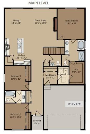 Main Level Floor Plan. Information deemed reliable but not guaranteed. All measurements are approximate.
