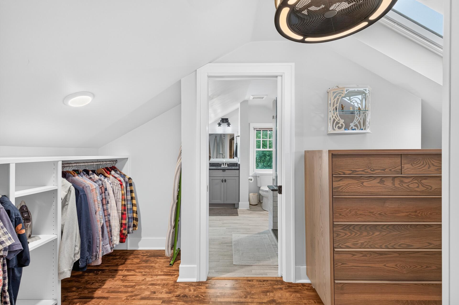 Excellent closet and dressing space within the private primary suite.
