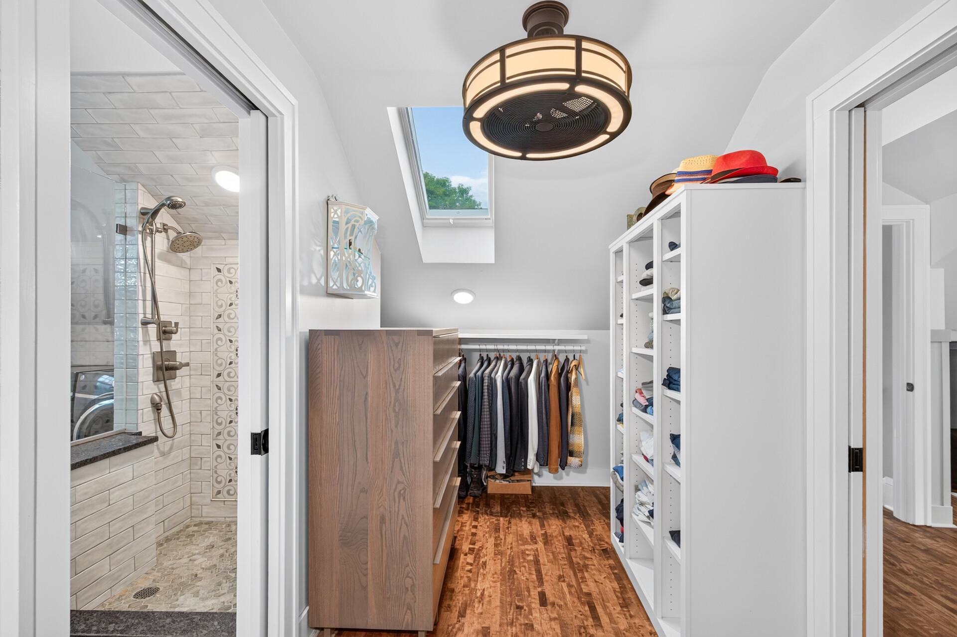 Generous walk-through closet connects the bedroom and ensuite bath.